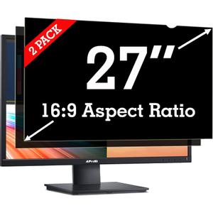[2 Pack] 27 Inch Privacy Screen Filter for Widescreen 16:9 Monitor | Privacy Shield | Anti-Glare | Anti-Blue light Protector | Eye Protection | Computer Security Private Filter
