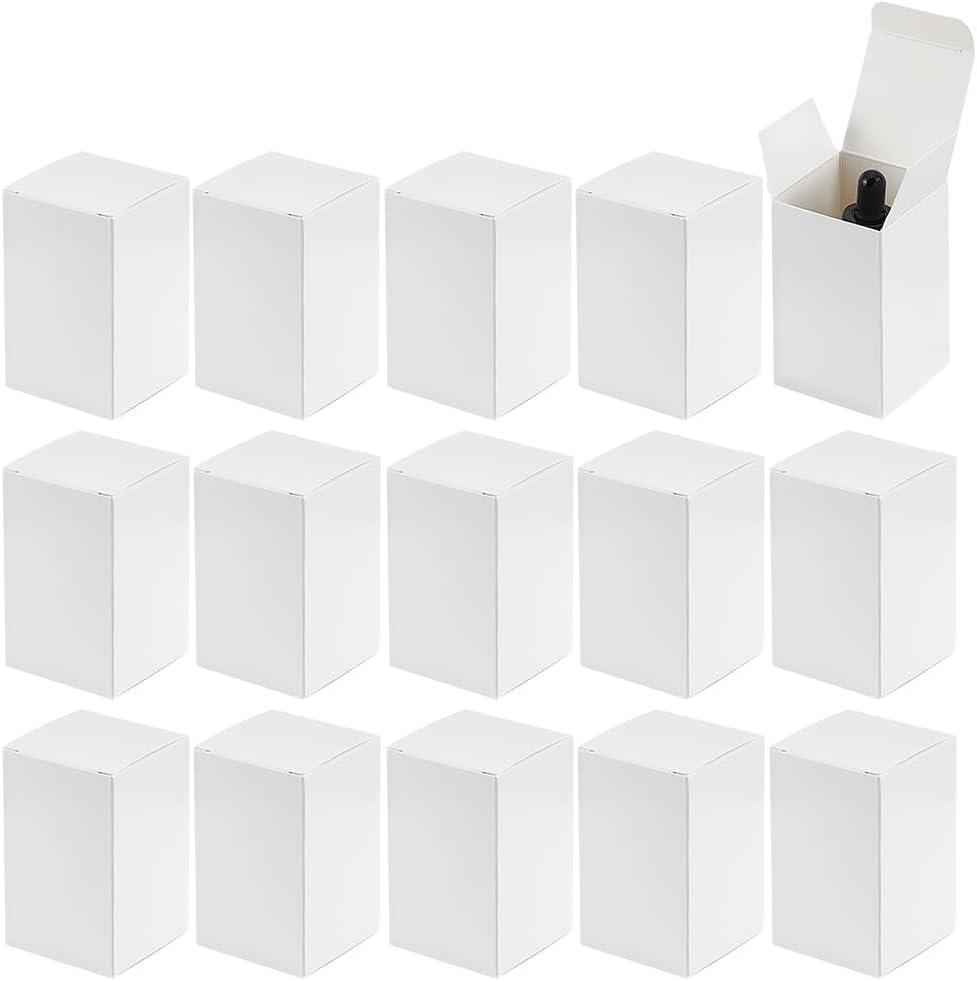 PH PandaHall 30pcs 2x2x3 inch Paper Essential Oil Packing Box, Small Packing Boxes Kraft Paperboard Gift Box Packaging Cases Gift Wrapping Boxes for Glass Dropper Bottles Diffuser Bottles, White