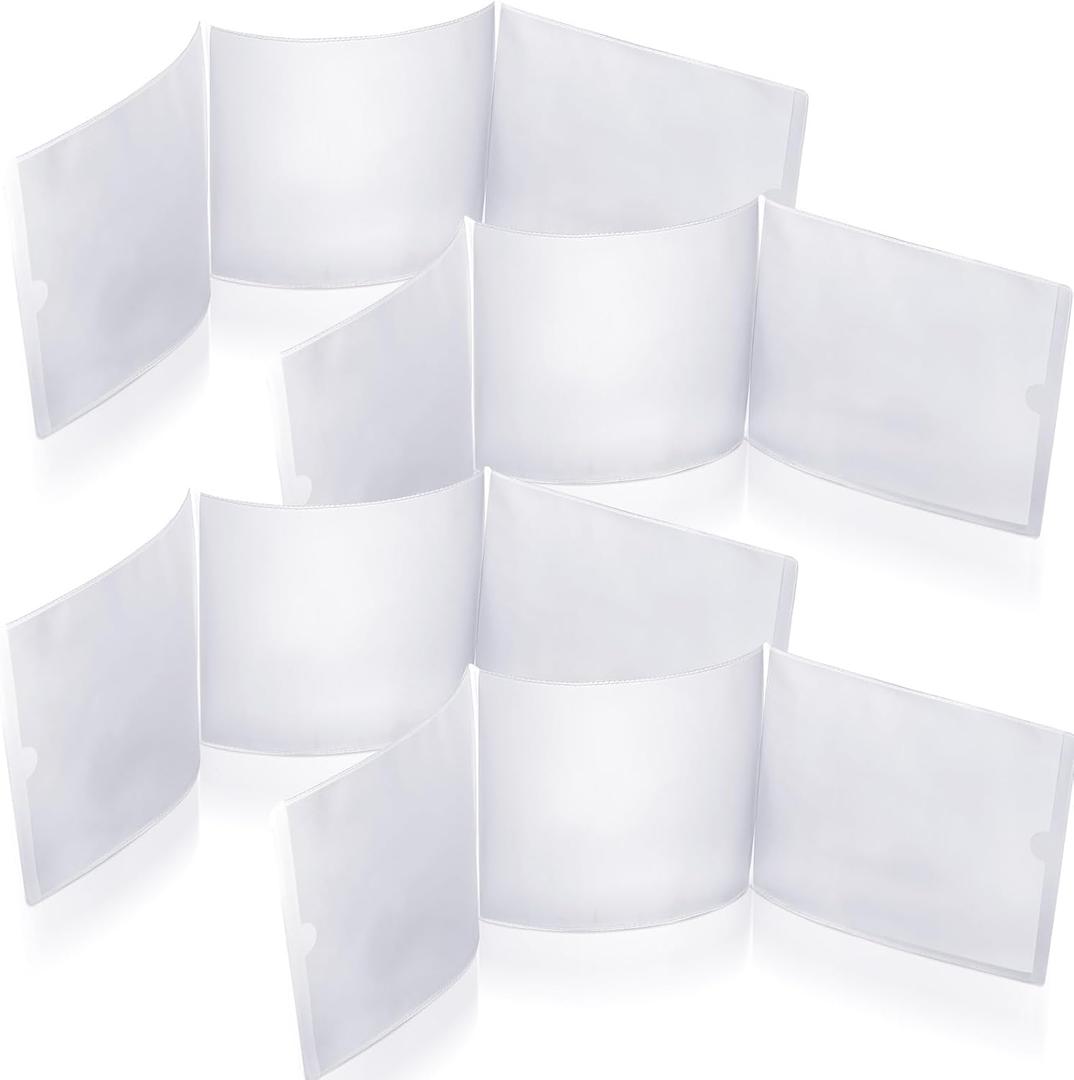 RattanView 4 Pcs 2026 Mahjong Card Protector Cover Holder Accessories 6 1/8" X4 3/4" Plastic Clear Large Scorecard Cover Mahjong Sleeve Case Gifts Fit Large Print Size(8 Pcs)