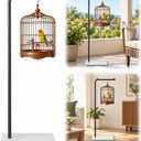 Bird Cage Stand, Hanging Bird Stand with Base, Metal Bird Cage Stand Only, 59" Tall for Parakeet Cage, Round Bird Cage, Small Bird Cages