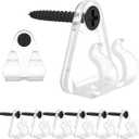 50 Pack Outdoor Lighting Clips, Clear Plastic Wall Mount Hooks for Hanging Christmas, Led, Fairy Lights, 10 Pound Weight Capacity