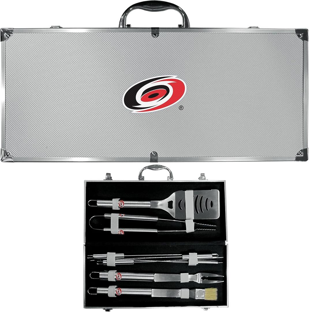 Siskiyou NHL 8 pc Stainless Steel BBQ Set w/Metal Case