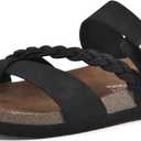 WHITE MOUNTAIN Shoes Hazy Footbed Sandal, Black/Nubuck, 9 M