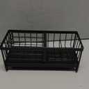 Cisily Black Sponge Holder for Kitchen Sink, Sink Caddy Organizer with High Brush Holder, Kitchen Countertop Organizers and Storage Essentials, Rustproof 304 Stainless Steel, Soap Dispenser Organize