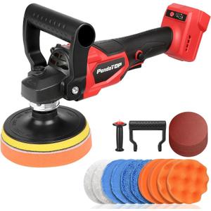 Cordless Buffer Polisher for Mil-waukee M18 Battery, Brushless Rotary Car Buffer Polisher, Variable Speed 1000-6000 RPM, Detachable Handle Polisher for Car Detailing, Sanding Waxing (No Battery)