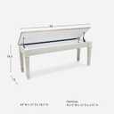 Signature Design by Ashley Skempton Farmhouse Storage Bench, Distressed Finish, Seat With Hidden Storage, Wood, 48" W x 15" D x 18.5" H, White & Light Brown