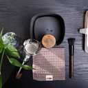 IKAPE Espresso Kit 3 IN 1, Espresso Knock Box, Cleaning Towel & Brush for Barista-Grade Maintenance - Black Espresso Machine Coffee Puck Disposal Box