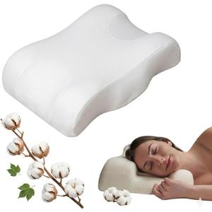Beauty Pillow, 2-in-1 Anti-Ageing and Anti-Wrinkle, Orthopaedic and Ergonomic Memory Foam. Neck & Shoulder Pain Pillows. For Side And Back Reclining Pillow (Cotton, 1)