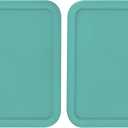 Replacement Lid for Pyrex Plastic Turqoise Cover 3 Cup (5.75" x 7.75") Bowl Rectangle 7210-PC (2-Pack)