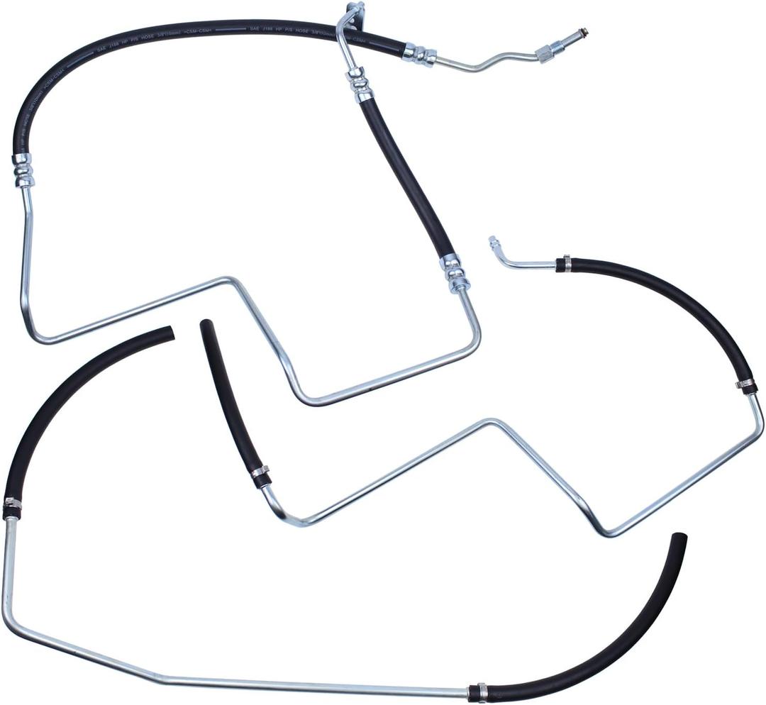 Power Steering Gear Inlet Outlet Hose Line for Chevy Trailblazer 4.2 2002-2009, GMC Envoy 4.2 2002-2009, Buick Rainier 4.2 2004-2007, Oldsmobile Bravada 2002-2004, Saab 9-7x 4.2 2005-2009