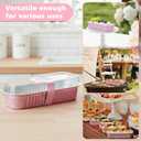 Ruckae 100 Pack Mini Loaf Cake Pan with Lids and Spoons Disposable Aluminum Tin Foil Pans Rectangle Mini Loaf Pans with Lids for Baking,Party,Picnics,Holidays (Pink)
