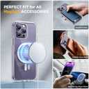Miracase Magnetic for iPhone 14 Pro Case 6.1 inch, (Compatible with MagSafe) Upgrade Full-Body Clear Phone Bumper Case with Built-in 9H Tempered Glass Screen Protector, Magnetic Clear