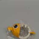 Mombella Clownfish Teethers for Babies 3-6 Months, Baby Teething Toys 6-12 Months with Lanyard to Attach on, Silicone Tether with Different Textures to Gnaw, Ergonomic for Little Hands, Saffron