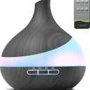 500ML Essential Oil Diffuser: Aroma Diffuser with Remote Control for Hotel Spa Yoga Room - Humidifiers for Bedroom with 14 Colors LED Night Light for Kids/Women Home Relaxation (Onyx Black)