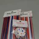 Party Supplies Set (Red, White & Blue) Elevate your celebration with this festive kit! Includes 125 flexible straws, 36 star-print baking cups, napkins, and balloons. Perfect for 4th of July, Memorial Day, or themed parties. Set of 3 Packs