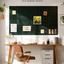 Bumusty Large Cork Board Alternative-48 x 36" Felt Bulletin Board Tiles, with 30 Pushpins, 70 Adhesive Tabs, Bold-Stripe 12-Pack, Cork Boards for Office Push Pin Board Felt Board-Pine Green