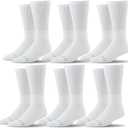 Men's Classic Crew Socks  XXL Size 1418  6-Pack Padded Cotton Blend with Stay-Up Ribbed Leg & Reinforced Toe (XX-Large Big Tall, White)