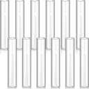 Treela 6 Pcs 2.5" W x 14" H Hurricane Candle Holder Sleeve Bottomless Glass Cylinder Candleholder Tall Candle Glass Cover Clear Open Ended Shade Chimney Tube Cover for Pillar Taper Lamp