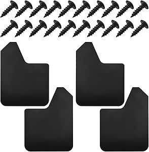 4PCS Universal Car Mud Flaps, Bendable Splash Guards with Fastener Rivet Clips, Flexible Truck Front & Rear Mudguard, Car Exterior Dirty Fenders Accessories for Pickup, SUV (Black)