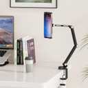 Houele Tablet Stand Holder, Adjustable Foldable Tablet Arm iPad Desk Mount with 360Rotate Base, Phone Holder iPad Stand for Desk and Bed, Compatible with Tablets, Phones or Other 4-15.6" Device