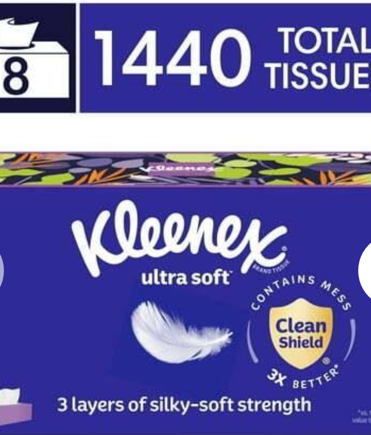 Kleenex Ultra Soft Facial Tissue, 8 Flat Boxes