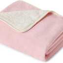 Bedsure Waterproof Blanket for Bed - Sherpa Fleece Waterproof Dog Blankets for Large Dogs, Pet Blankets for Bed/Couch/Dog Crate, Soft Plush Reversible Furniture Protector, Queen Size, 90"x86", Pink