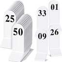 Remerry 50 Pcs Table Numbers 1-50 Acrylic Double Sided Number Cards for Restaurant Acrylic Tent Table Holders Tent Cards Wedding 2.36 x 6.3 Inch (White)