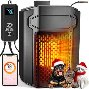 PETNF Dog House Heater with Thermostat & WiFi App Control 2026, 45113F, 24H Timer, 500W Fast Heating Outdoor Pet House Warmer, Safe Anti-Chew Cord, Waterproof for Dogs, Cats & Chicken Coops (Advanced)