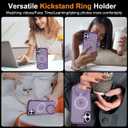 Hocase for iPhone 16 Case 6.1", with Magnetic Ring Stand [Compatible with MagSafe] [Military Grade Protection] Slim Shockproof Translucent Protective Phone Case - Purple