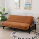 OctoRose Full Size 54x75x8inch 3 Side Zipper Classic Soft Micro Suede Futon Cover/Slipcover/Sofa Day Bed Mattress Cover Couch Protector (Cover ONLY) (Caramel) (Camel)