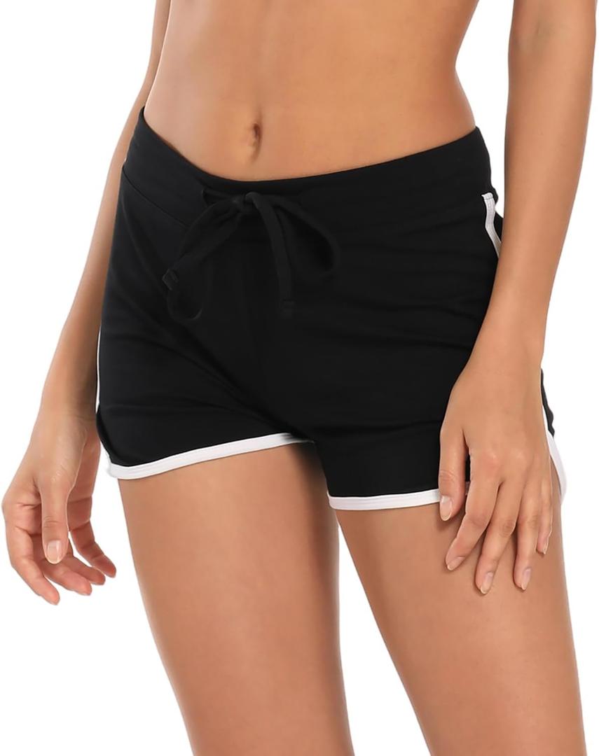 Women's Dolphin Shorts Retro Running Athletic Gym Track Shorts, Large