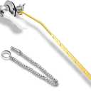 Boltigen Toilet Handle Replacement Kit, Front Mount Flush Handle for Toilet Tank, White Toilet Lever Replacement with Stainless Steel Flapper Chains, for Universal Toilets Flush Repair