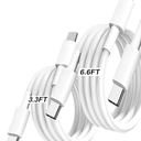LOFPYE 2 Pack [3.3FT+6.6FT] 60W USB C to USB C Cable, Type C to Type C Cable,Fast Charging Cable for iPhone 17 16 15 Pro Plus Pro Max Air，for Galaxy S25, for iPad, for MacBook and More