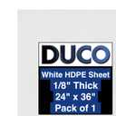 Duco USA-Made HDPE Sheet 1/8 Inch Thick 24" x 36" - 1 Pack of White HDPE Plastic Cutting Board Plastic Sheet for Kitchen, Signs, Crafts, Shelf Board, and Dishwasher Friendly