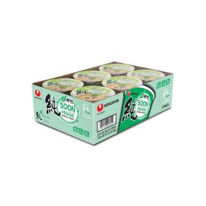 Nongshim Soon Cup Noodle Soup, Veggie, 2.6 Ounce (Pack of 6) (EXP 06/16/26)