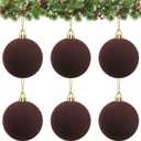 2 x Velvet Ball Ornaments Christmas Balls Brown 6 PCS 2.36-Inch Xmas Tree Ball Ornaments for Party Christmas Tree Decor Baby Shower First Xmas Decorations