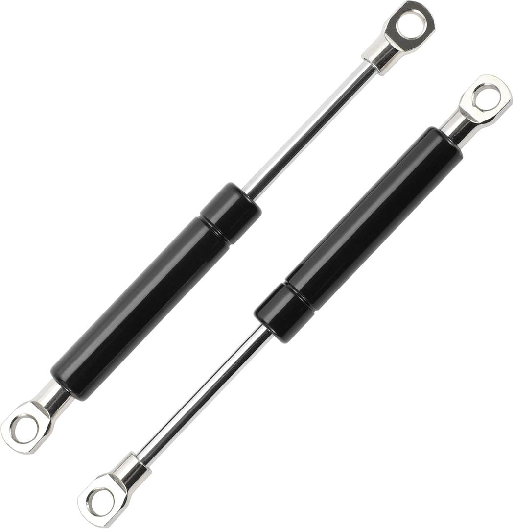 Motoforti 7inch/180mm 35Ib/160N/16kg Gas Struts Gas Spring for Kitchen Cabinet Door Cover Storage Box Toolbox Cover Lid Black 2Pcs