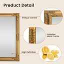 TRAHOME 24"x36" Vintage Gold Baroque Wall Mirror, Ornate Antique Style Decorative Mirror for Entryway, Living Room, Fireplace Mantel, Hallway