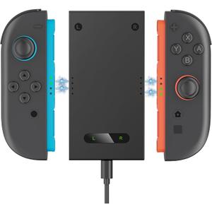 TanReginal Charging Grip for Switch 2 J0ycon NS 2 Charge Grip Compatible with Nintenndo Switch 2 J0ycon, Play While Charging, Portable NS 2 Controller Charger with Indicators - Black