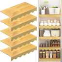 5PCS Wire Shelf Cover 33 x 16 Inch, Wood Wire Rack Covers for Pantry, Decorative Wooden Shelf Rack for Closet Storeroom Kitchen Bathroom Hallway Mudroom (Wood,Wave)