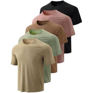 5 Pack Men’s Active Quick Dry Crew Neck T Shirts | Athletic Running Gym Workout Short Sleeve Tee Tops Bulk (3X-Large)