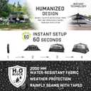10 Person Instant Tent, Waterproof Pop Up Tents for Camping with Rainfly, 60 Seconds Easy Setup, Automatic Cabin Tent for Family Camping with Expandable Carry Bag & Upgraded Ventilation