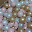 TRENDPLAY Ball Pit Balls Star and Heart Shapes for Toddlers - 50 100 200 500 Count Plastic Balls for Ball Pit Fun and Play (Pink Beige Pearl White)