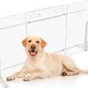 Clear Acrylic Dog Gate for Doorways & Stairs, 28" Tall Freestanding No Drill Pet Gate, Adjustable 40-70" Wide Transparent Indoor Dog Gate for Large Dogs with Stable Feet