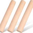 Patelai 3 Pieces Small Wooden Rolling Pin, Dumpling Dough Roller Wooden Mini Rolling Pins Kitchen Utensil Tool for Fondant, Pasta, Bread, Pastry, Cookies, Pizza, Pie, Cylinder Style, 6.3 Inch