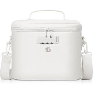 Lockable Lunch Box Bag Women Girls - Insulated Waterproof Leakproof Lightweight Reusable Cooler with Combination Lock for Work - Back to School Teacher Mothers Day Christmas Birthday Gifts (Beige)