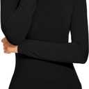 Women's Turtleneck Long Sleeve Thermal Tops Slim Fitted Lightweight Thin Basics Layer Tshirt (XS-2XL) (Black, S)