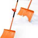 Heavy Duty Snow Shovel for Driveway 67 Inch Snow Shovel with Ergonomic LaborSaving Handle Tool, Snow Removal with Large Scoop Shovel for Outdoor Car Yard, Orange