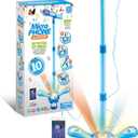 Funvalley Surperfect Kids Karaoke Machine with Adjustable Stand,Kids Microphone Music Sing Along with Flashing Stage Light and Pedals Gift for Kids (Blue)