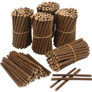 300 Pcs 6 Inch Wood Twigs for Crafts, 0.3-0.5 Inch Thickness Wood Log Sticks Twigs for Crafts Natural Mini Wooden Logs for DIY Projects, Landscaping, Photo Props, Home Decor